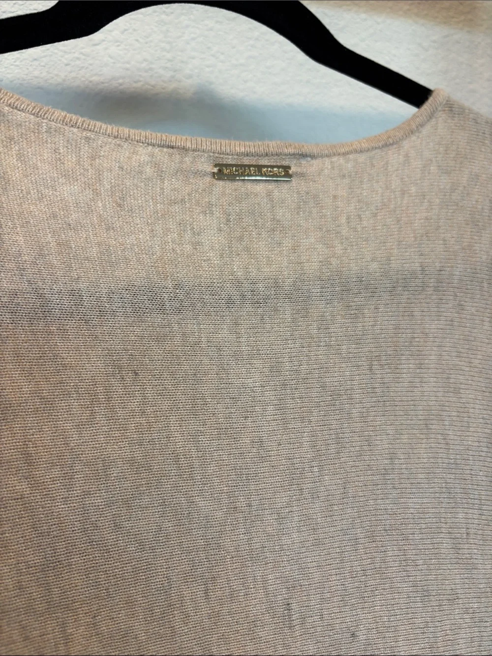 Michael Kors Beige Crewneck Long Sleeve Top
